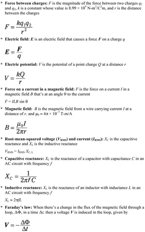 40 motor/generator #1 5k40. . Physics 2 electricity and magnetism formula sheet